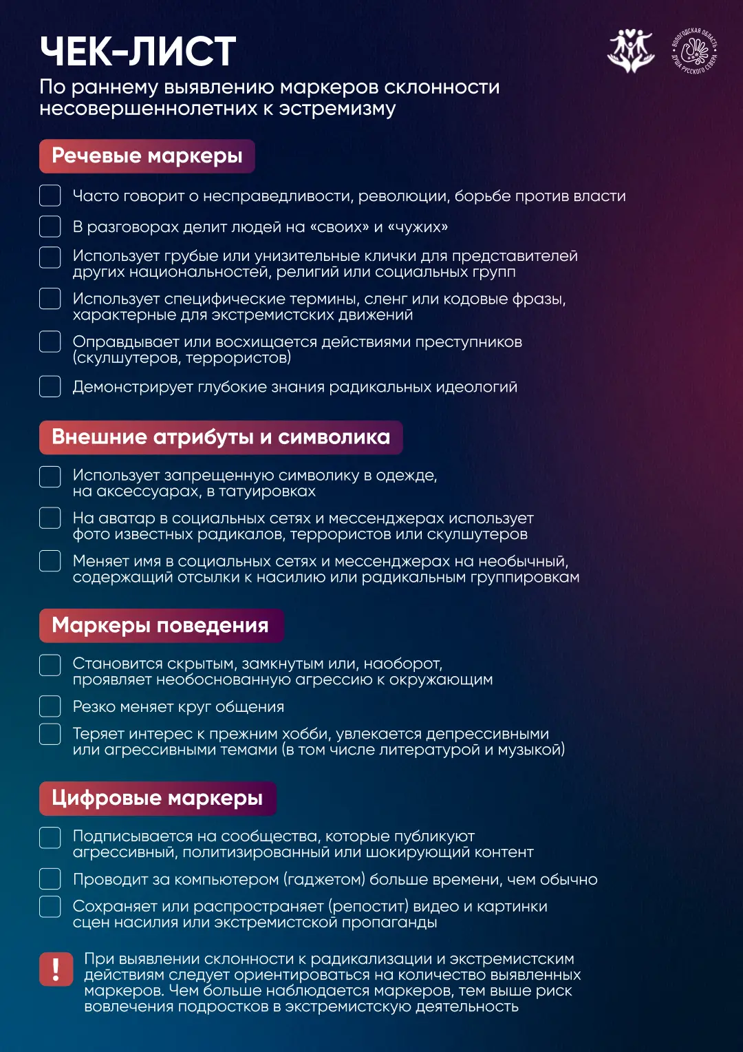 💥МАРКЕРЫ ЭКСТРЕМИЗМА: что нужно знать каждому педагогу?💥