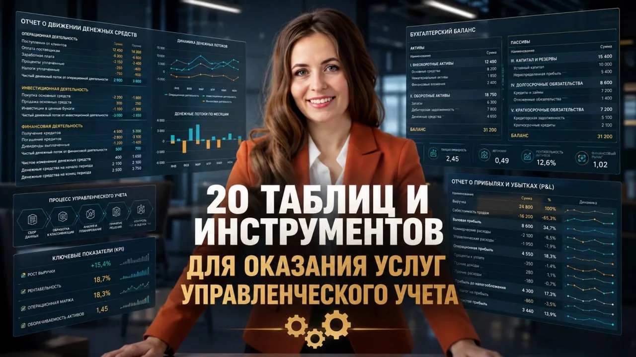 20 ИНСТРУМЕНТОВ ДЛЯ ОКАЗАНИЯ УСЛУГ УПРАВЛЕНЧЕСКОГО УЧЁТА