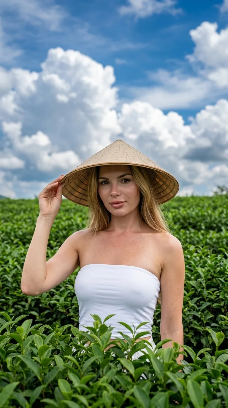 🍵 Чайная плантация и вьетнамская шляпа