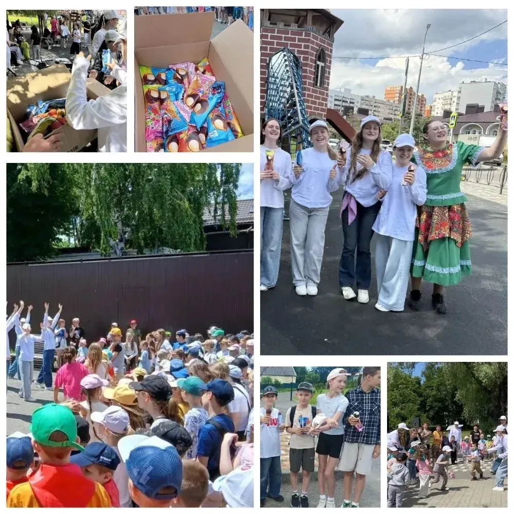 Сегодня по традиции для юных жителей Октябрьского района на  открытых площадках прошли праздничные м
