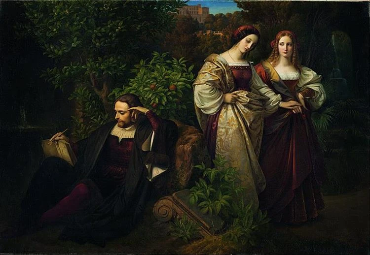Карл Фердинанд Зон. "Торкуато Тассо и две Леоноры". 1839 год.