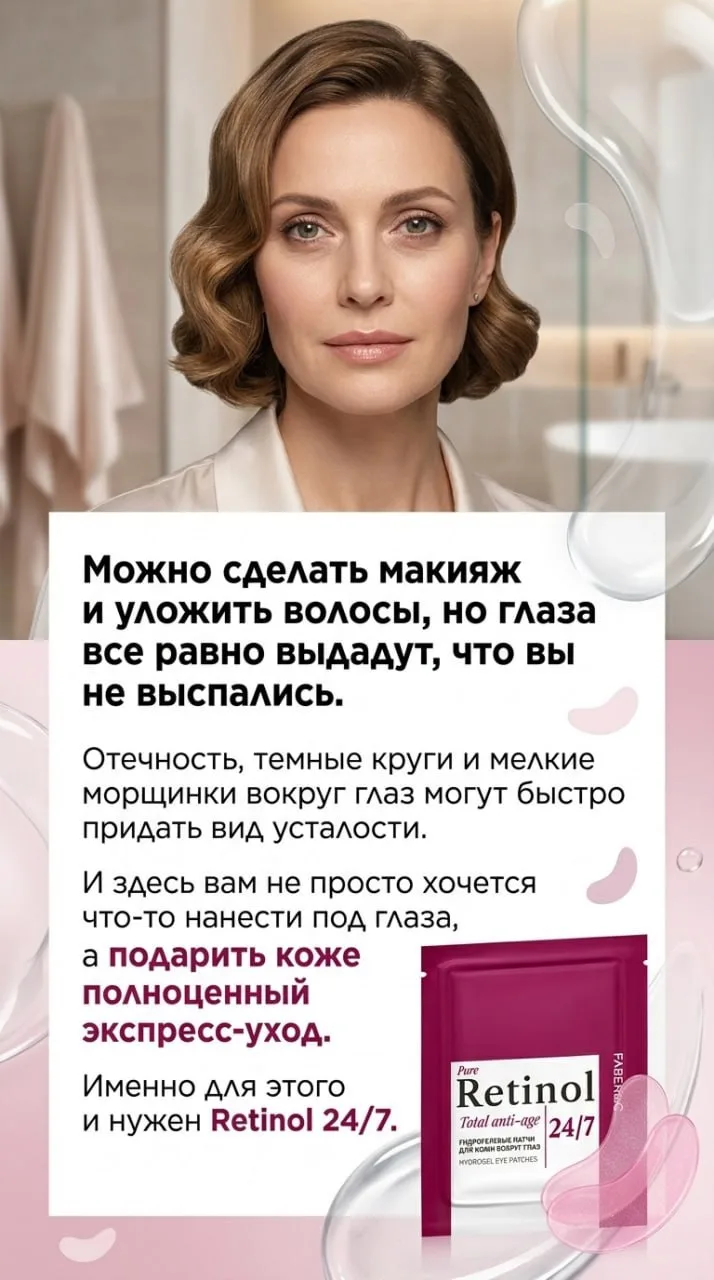Гидрогелевые патчи для кожи вокруг глаз Retinol 24/7