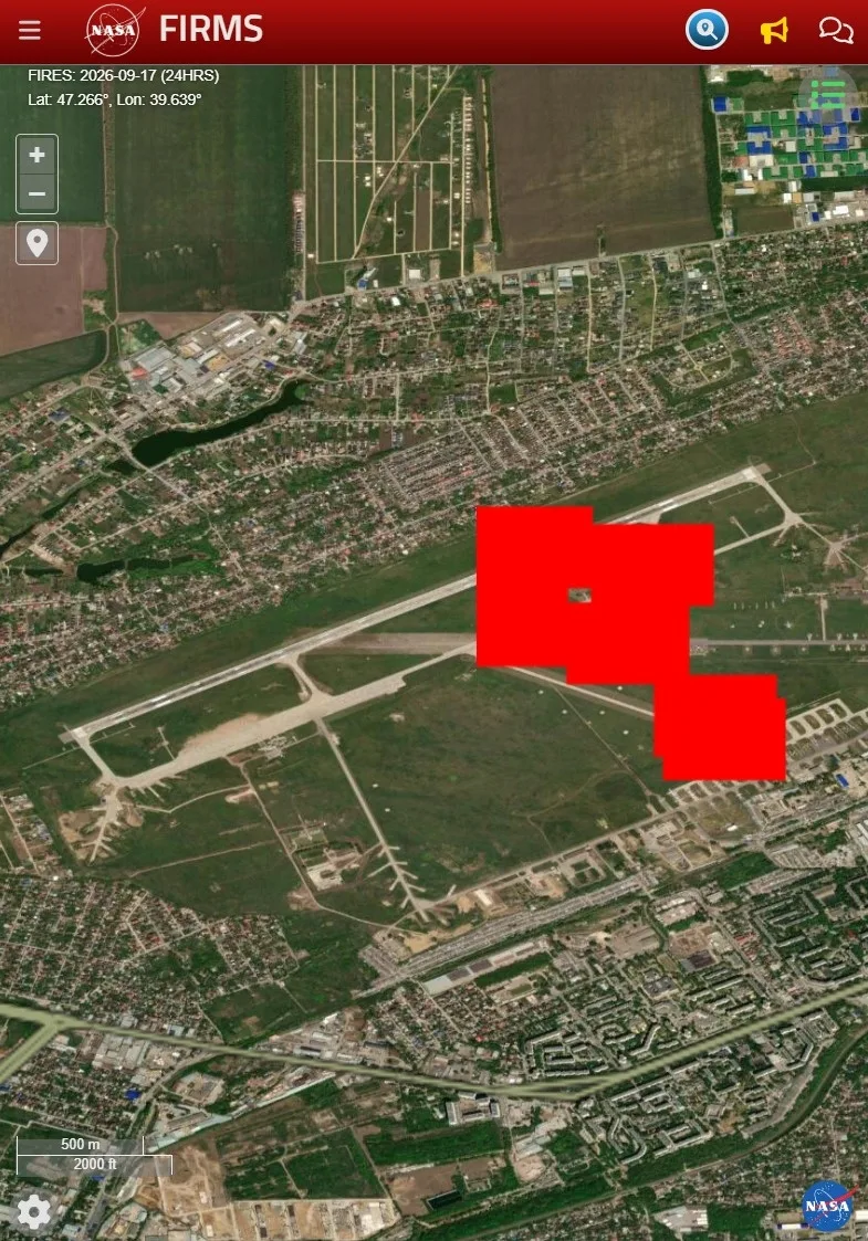 Враг атаковал аэродром "Ростов-Центральный". NASA фиксирует возгорание.