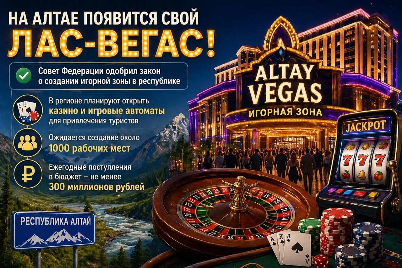 ⚡️ Совет Федерации одобрил закон о создании игорной зоны на Алтае.