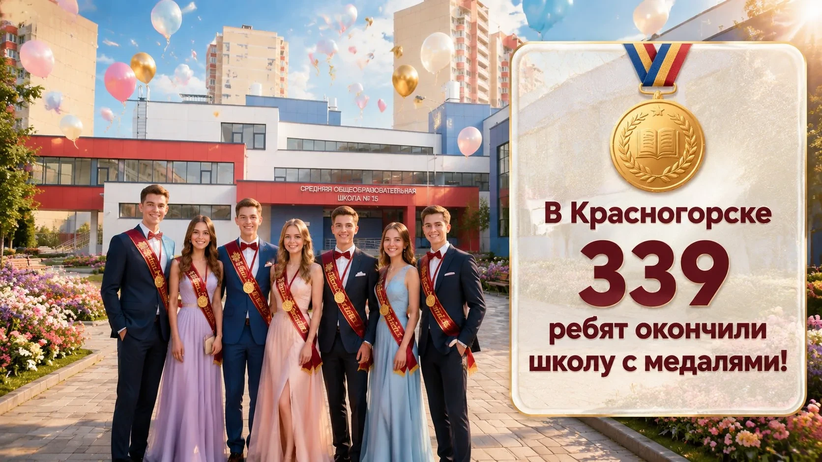В Красногорске более 300 ребят окончили школу с медалями! 🥇

191 выпускник удостоен медали I степен