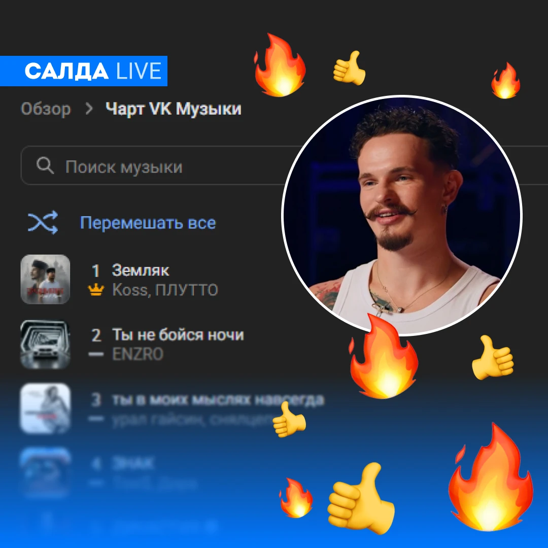 Салдинец — на первом месте музыкального чарта 😯🔥