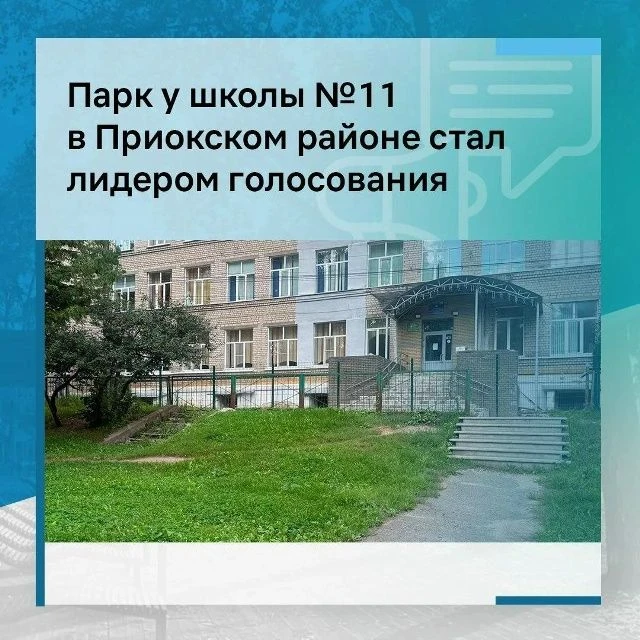 Парк у школы №11 в Приокском районе стал лидером голосования