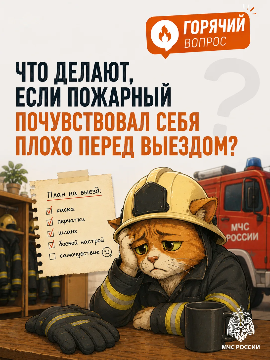#ГорячийВопрос: Что делают, если пожарный почувствовал себя плохо прямо перед выездом?