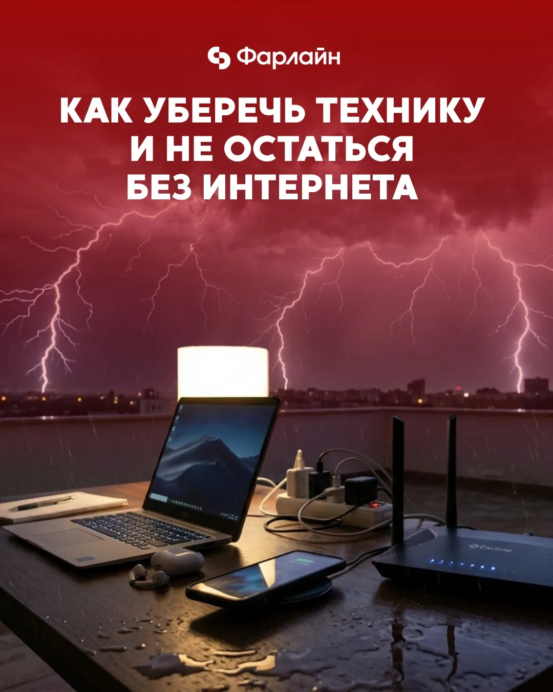 Осторожно, гроза! Как уберечь технику и не остаться без интернета ⚡️