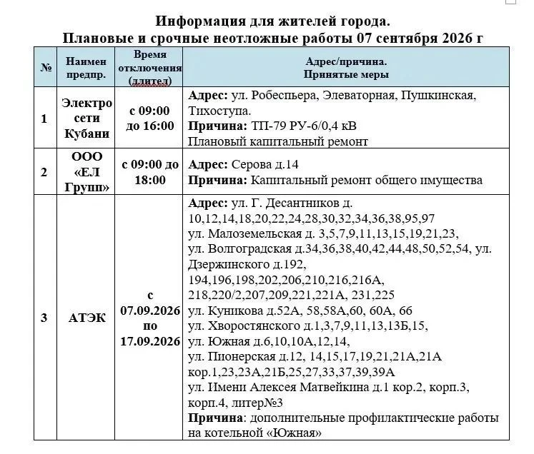 📌Информируем Вас о плановых работах на 07.09.2026