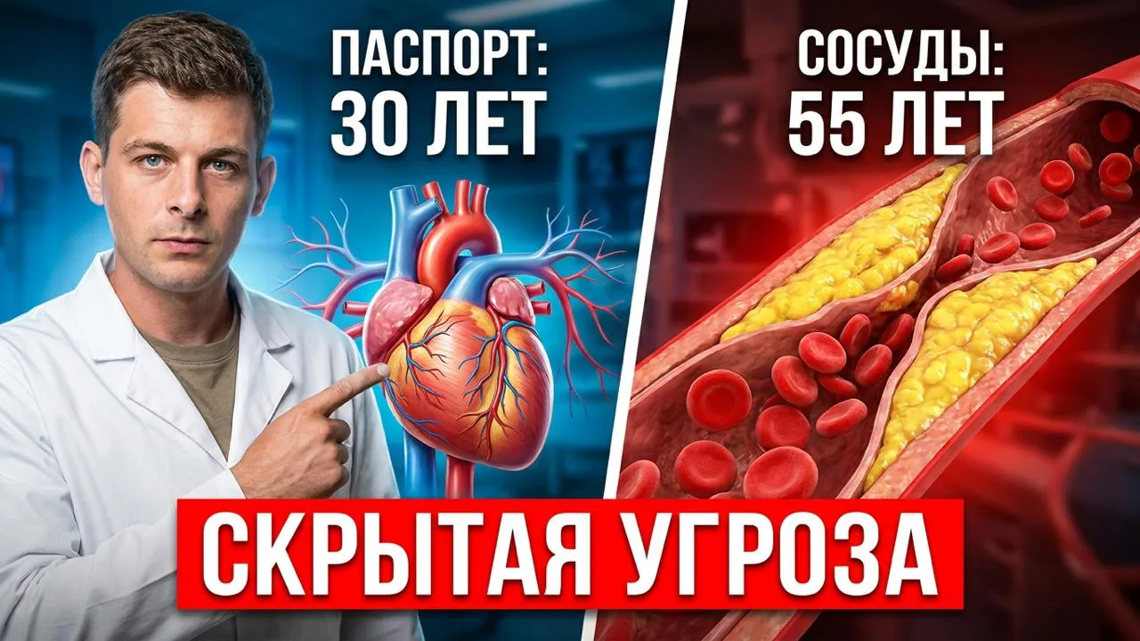 ⚠️ ВАШИ СОСУДЫ СТАРШЕ, ЧЕМ ВЫ ДУМАЕТЕ?

Многие уверены: атеросклероз — это болезнь глубокой старости