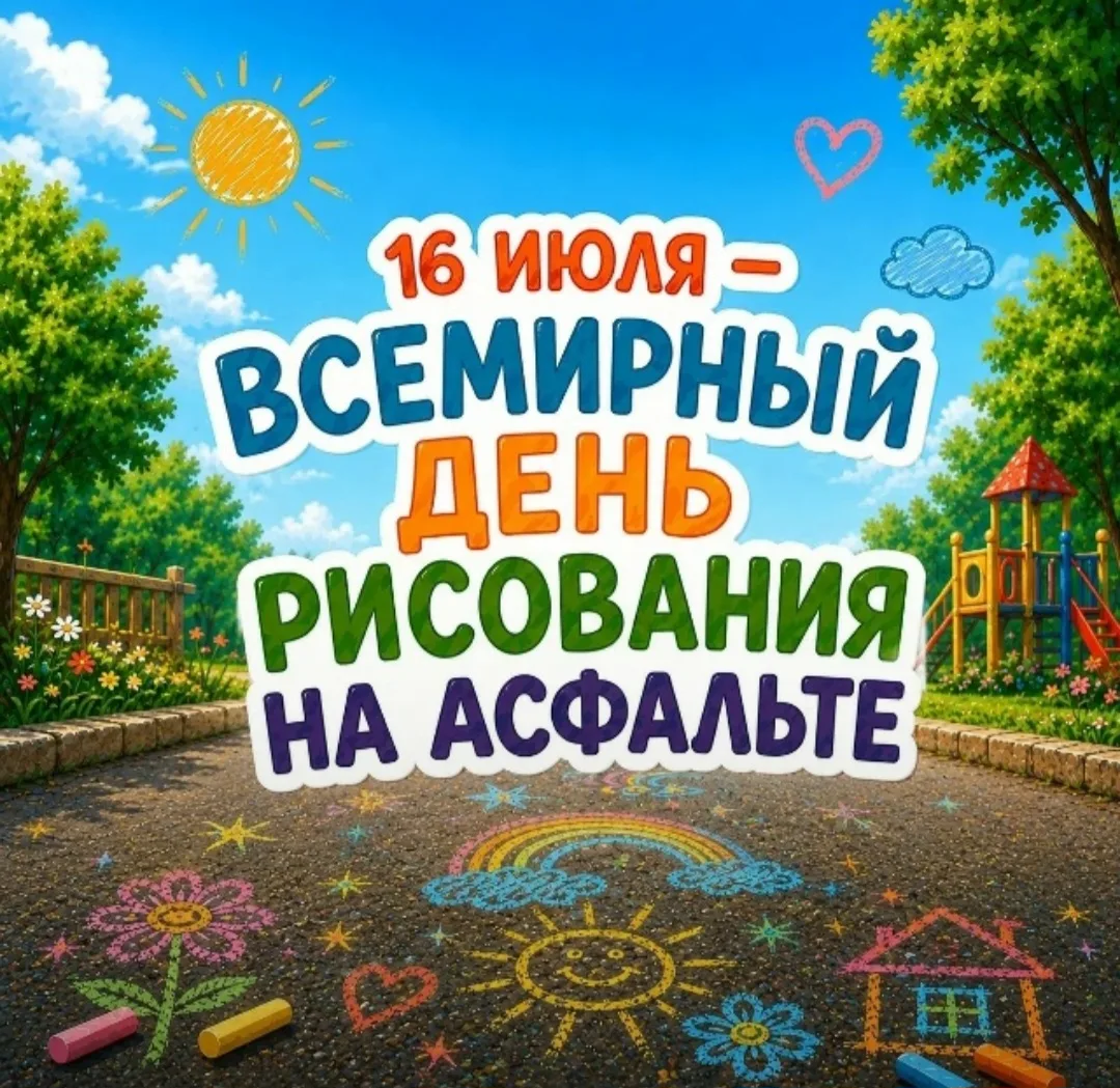 🎉 16 июля — Всемирный день рисования на асфальте! 🎉

Представьте: серый асфальт вдруг расцветает я
