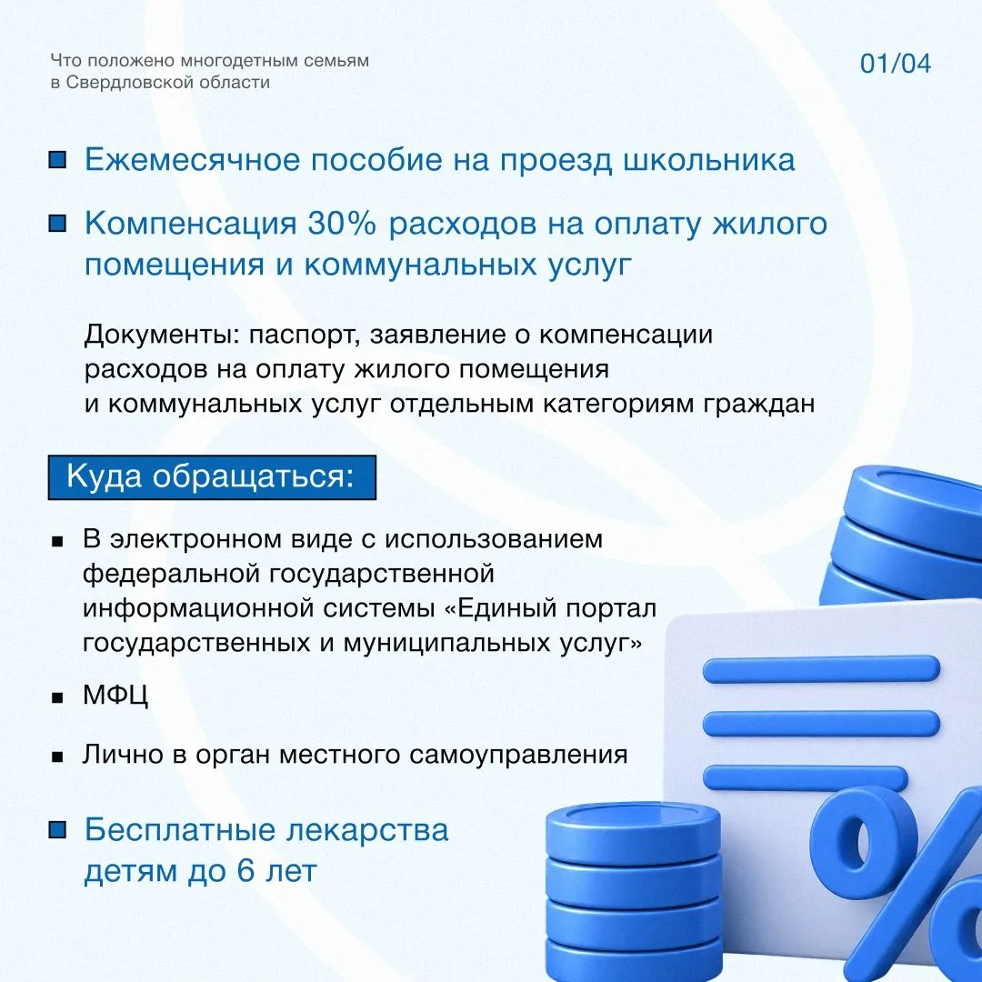 Какие льготы положены многодетным семьям?