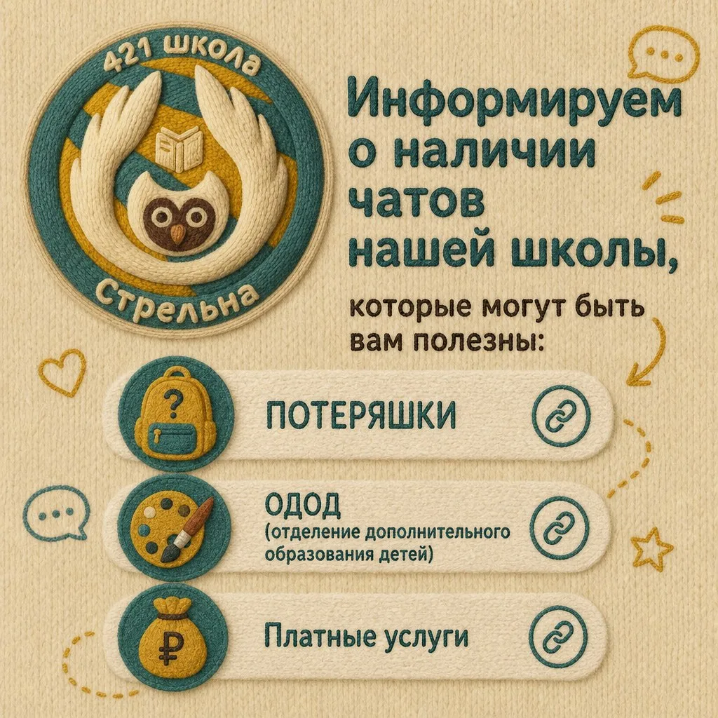 Информируем о наличии чатов нашей школы, которые могут быть вам полезны: