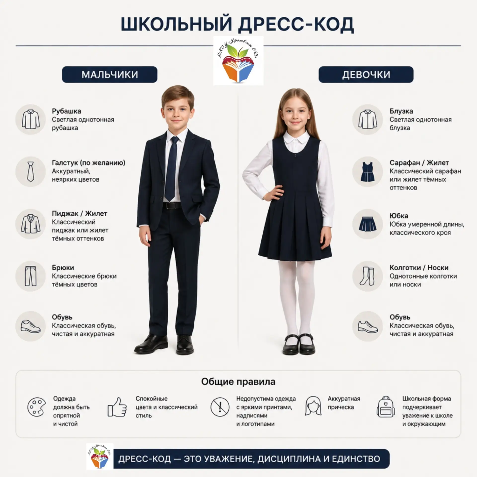 ❗️ Уважаемые ученики и родители! Важное напоминание о школьном дресс-коде ❗️