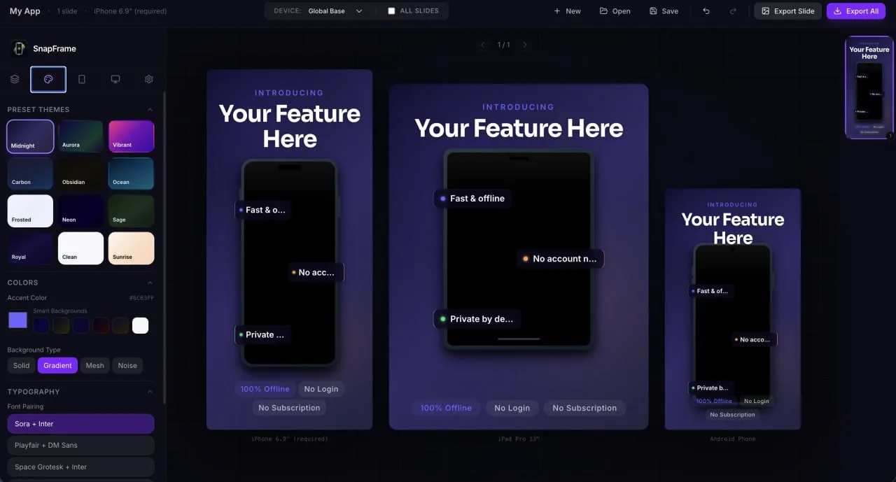 Snapframe — профессиональный веб-конструктор скриншотов, разработанный для разработчико...