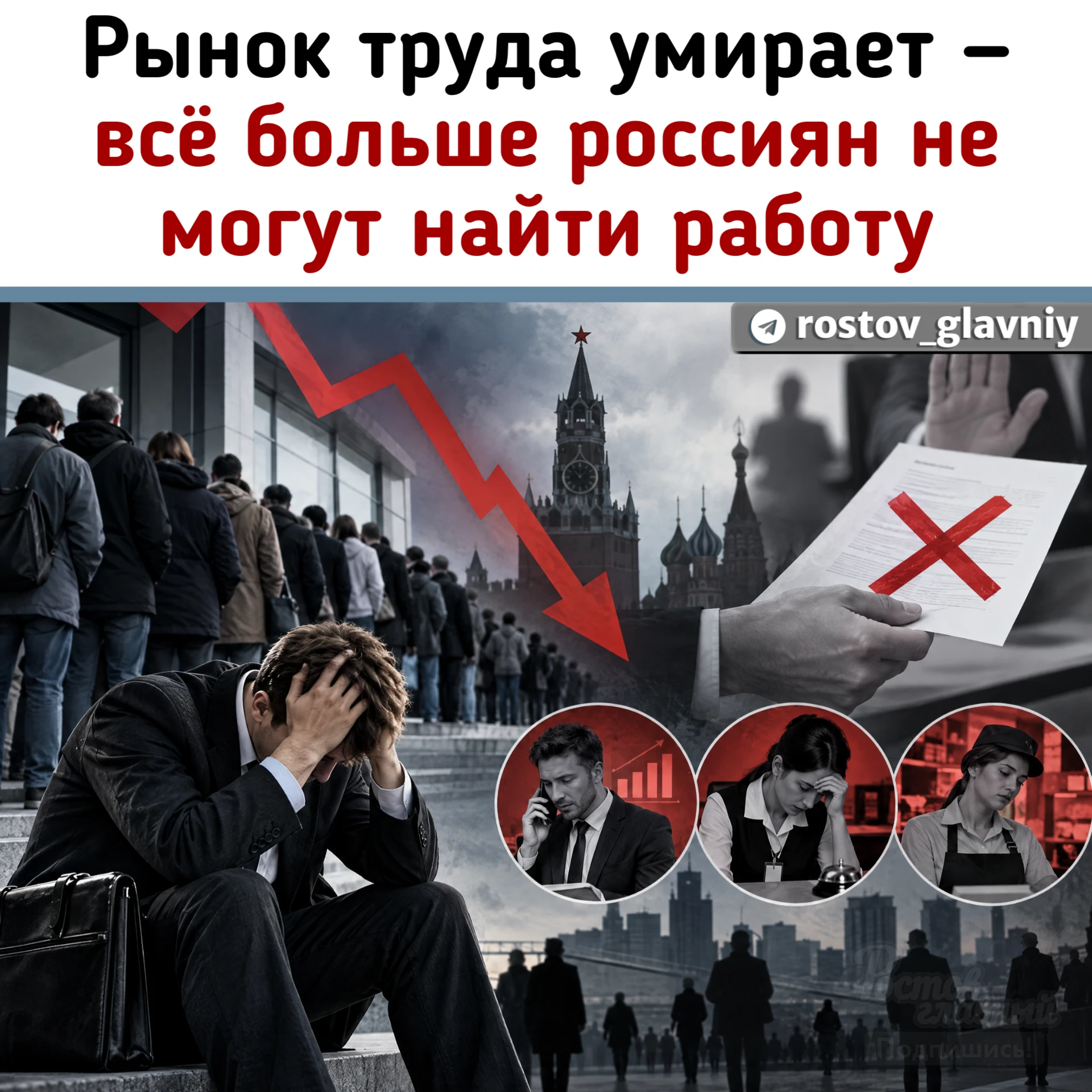📉 Рынок труда умирает — россияне все чаще не могут найти работу!