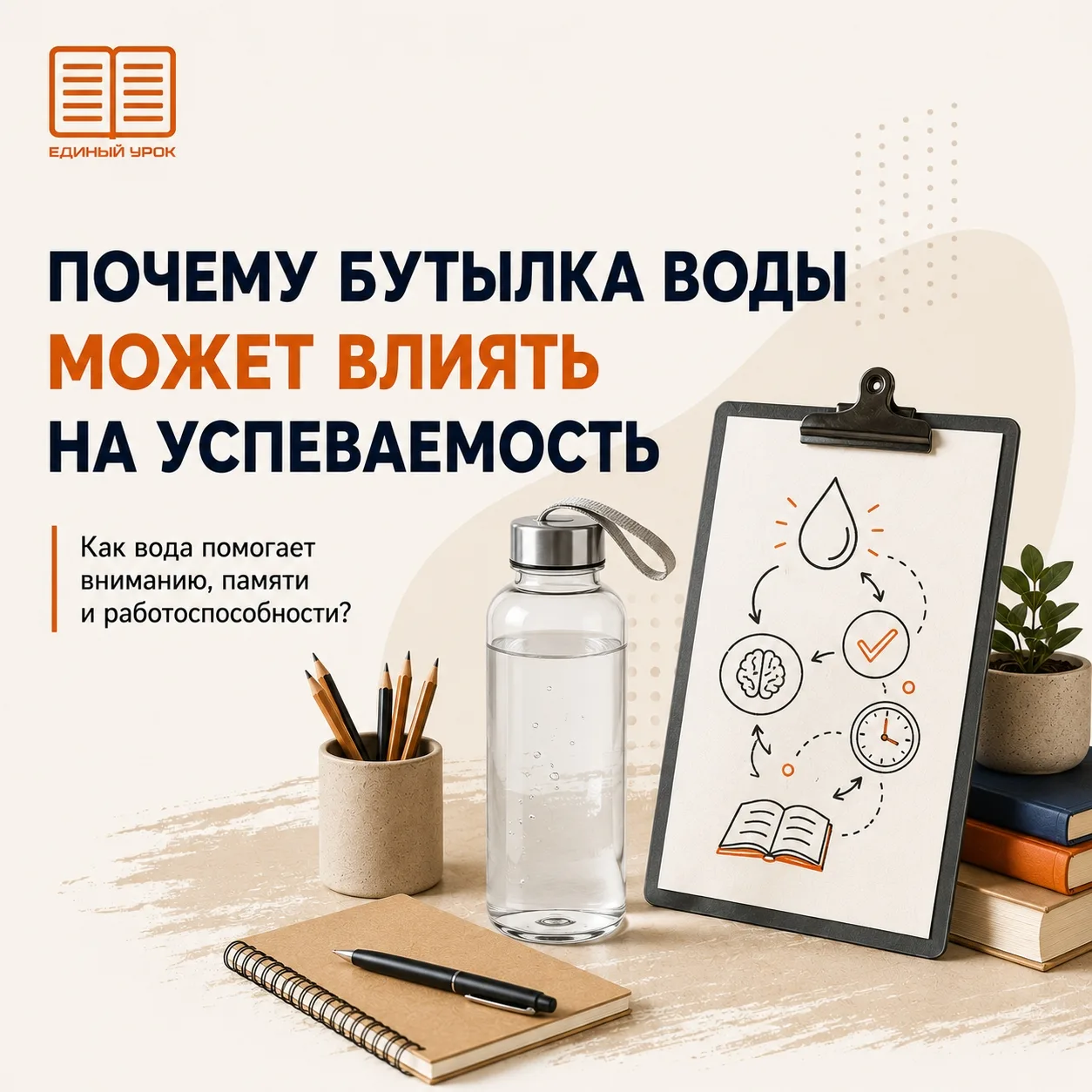 💧 Почему обычная бутылка воды может влиять на успеваемость