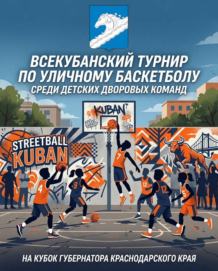 🏀 Всекубанский турнир по уличному баскетболу на Кубок губернатора стартует в Белореченске!  В День з
