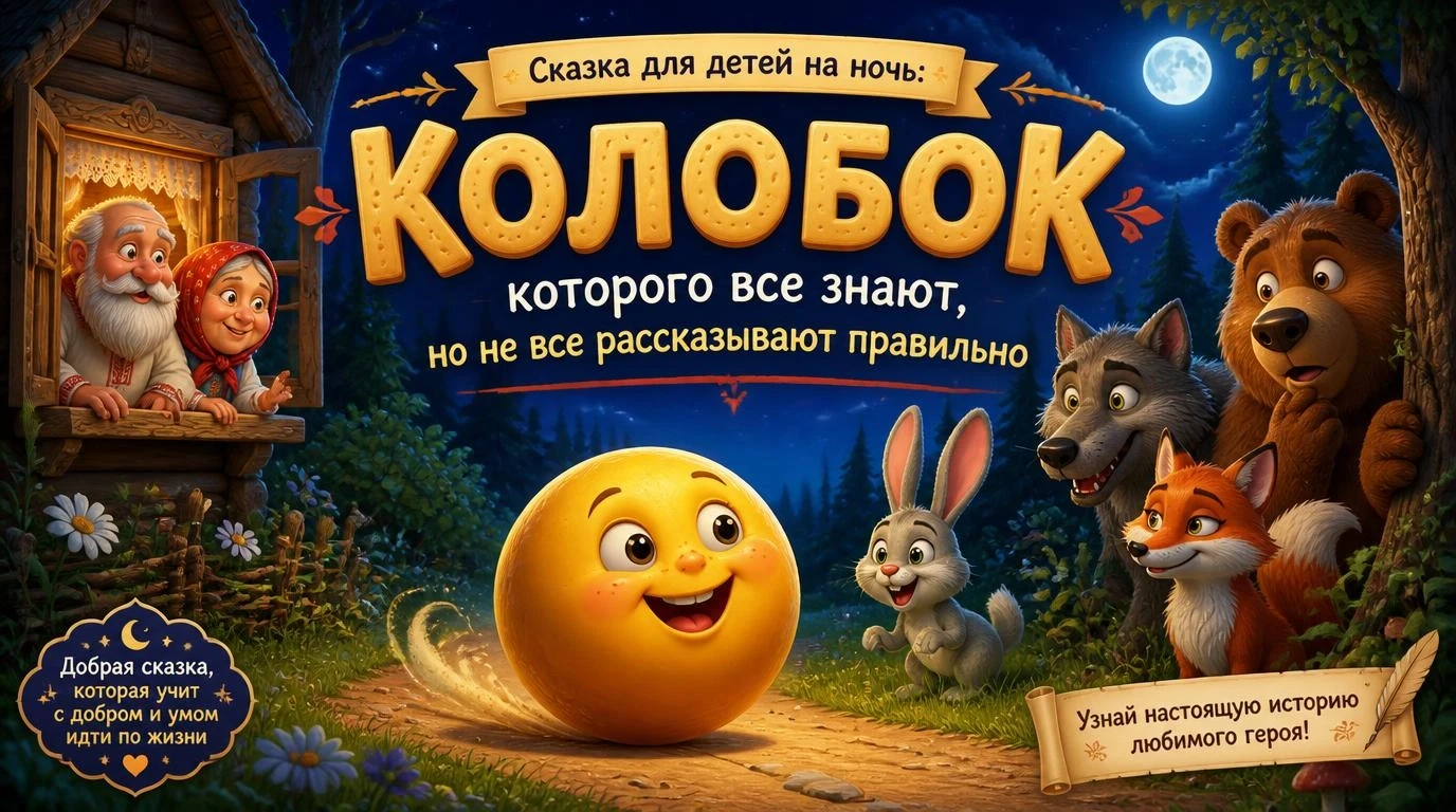 Сказка на ночь: Колобок, которого все знают, но не все рассказывают правильно