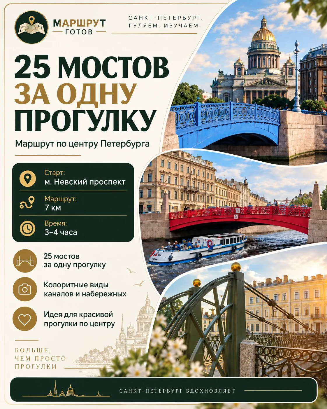 7 км по беговой дорожке или 25 мостов Петербурга?