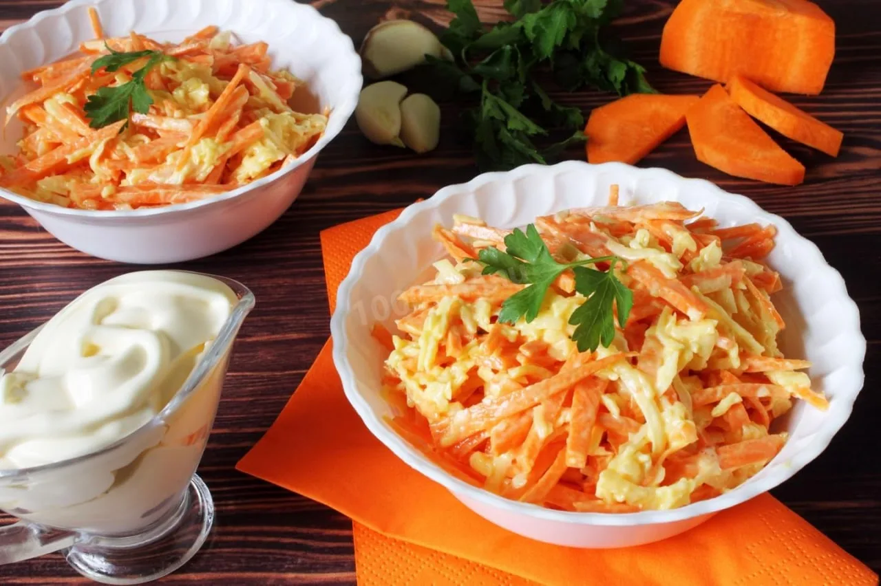 CAЛАТ ИЗ МOРКОВИ C CЫPОМ И ЯЙЦАМИ❤️