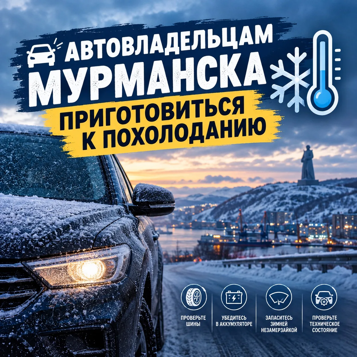 ❄️ Автовладельцам Мурманска приготовиться к похолоданию!