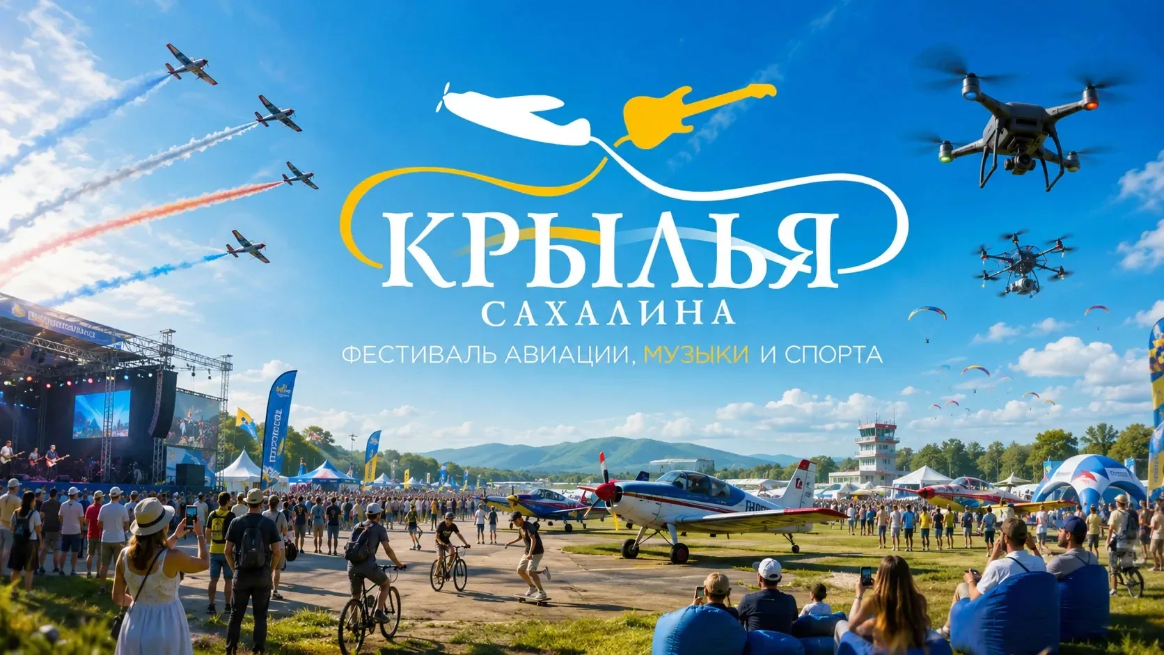 ⚡«Крылья Сахалина-2026» пройдут 3 и 4 июля на аэродроме Пушистый

Фестиваль авиации, музыки и спорта