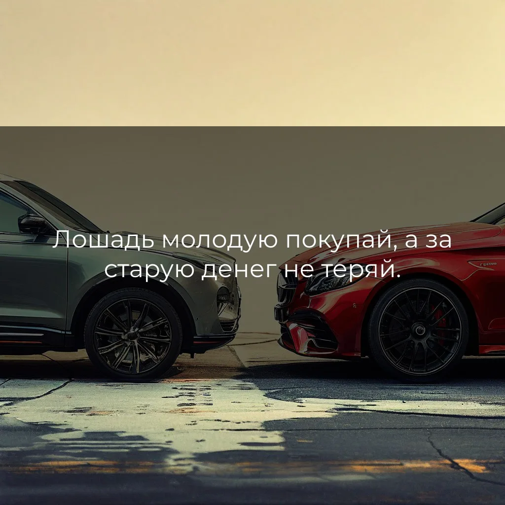 Лошадь молодую покупай, а за старую денег не теряй.