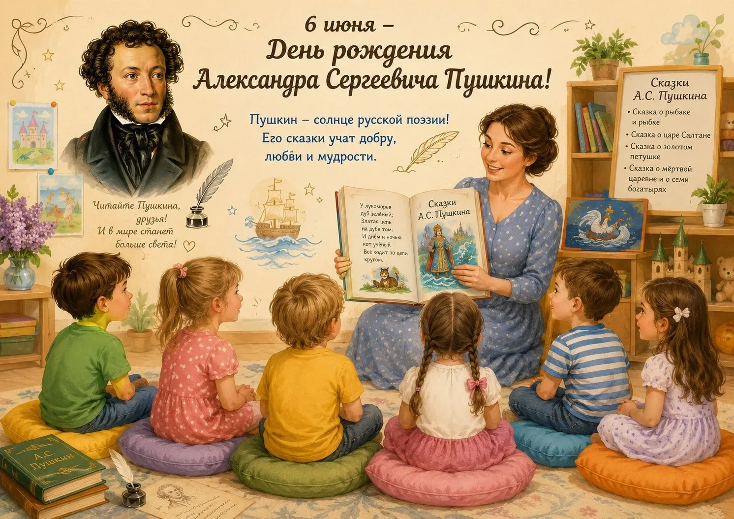 6 июня исполняется 227 лет со дня рождения великого русского поэта Александра Сергеевича Пушкина. 
�