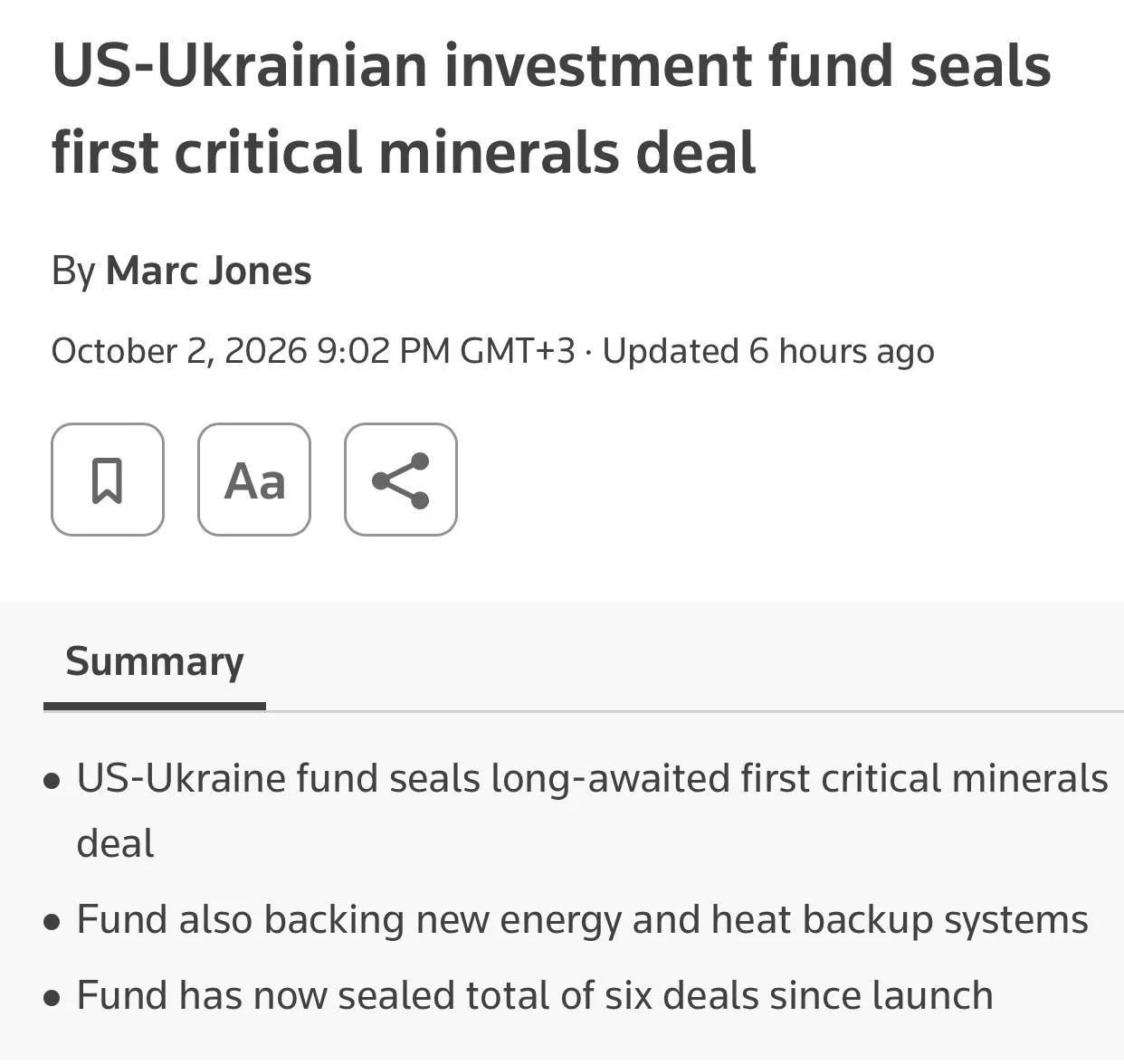 США и Украина заключили первую сделку по совместной добыче полезных ископаемых, — Reuters.