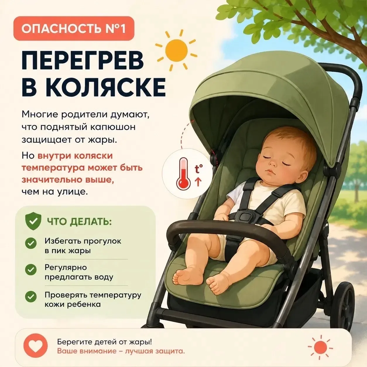 Пять опасностей летом для детей☀️