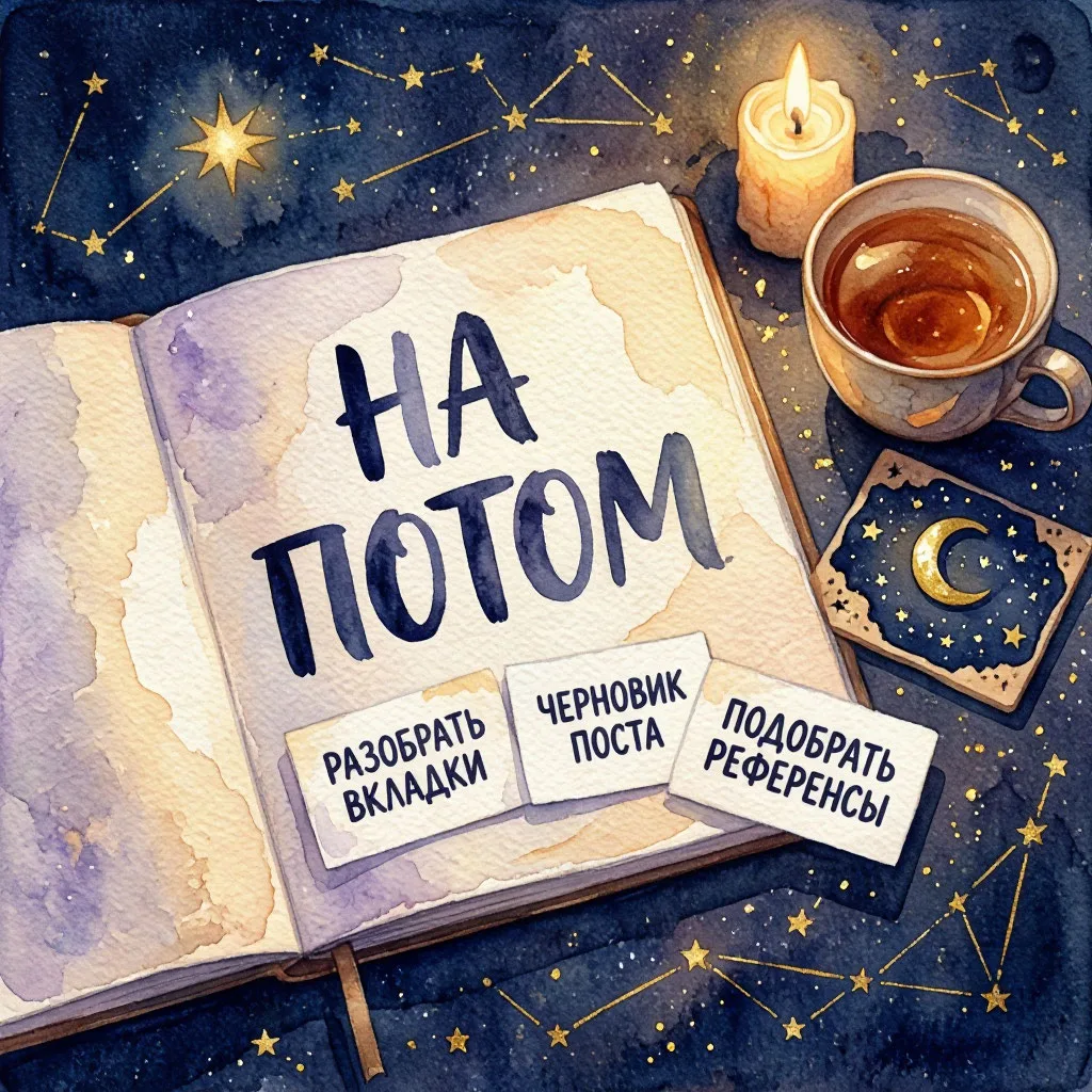 🌙 Практика дня: «3 пункта, которые можно отложить» — бережём энергию под транзиты