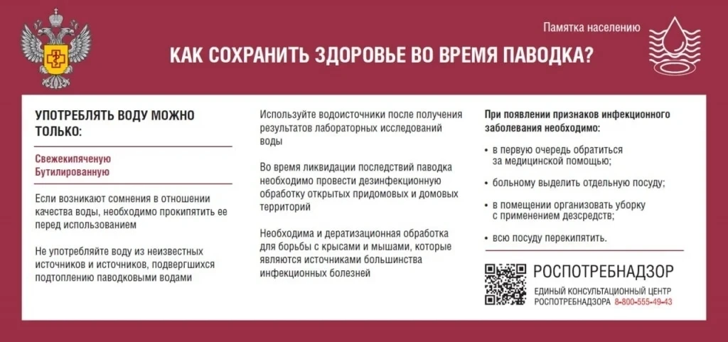 Во время паводка необходимо принимать меры, чтобы обезопасить питьевую воду из-за време...