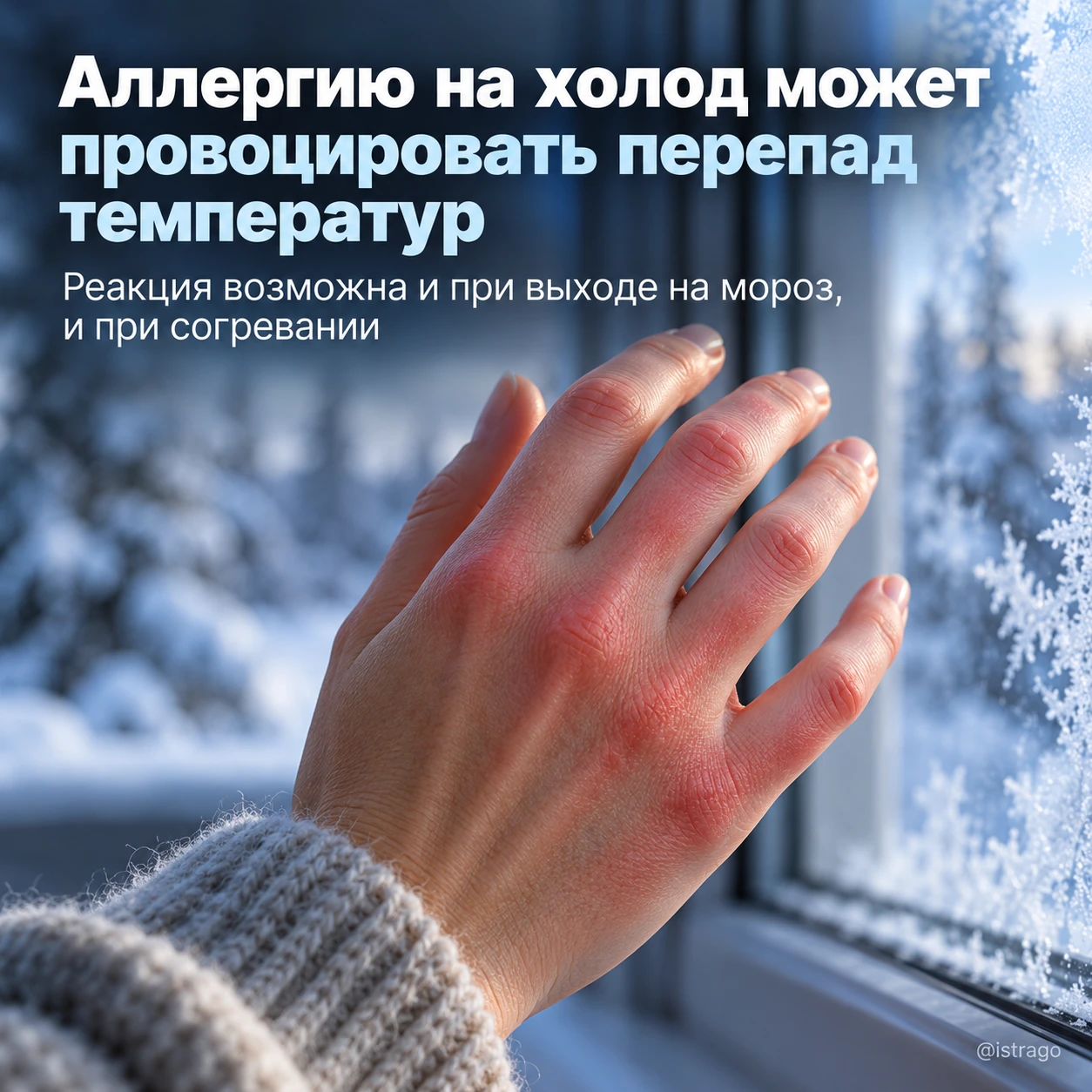 ❄️ Аллергию на холод может провоцировать перепад температур