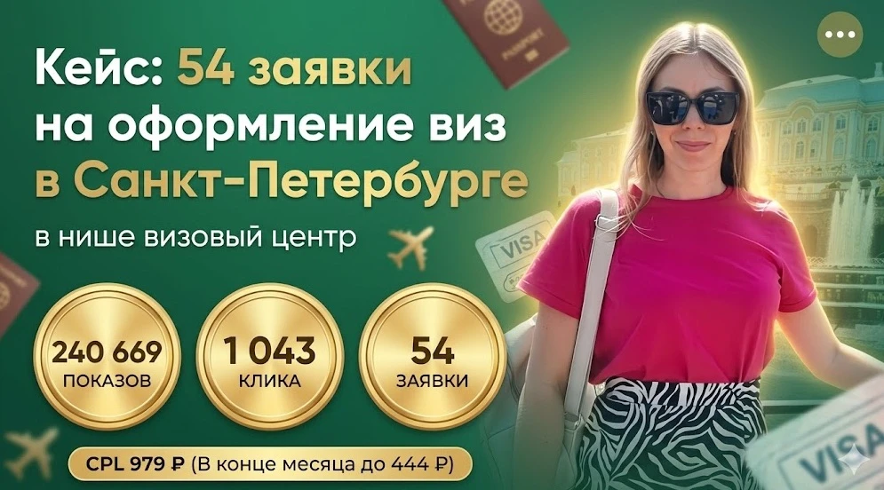📌КЕЙС Визовый центр в Санкт-Петербурге.

На старте лиды шли дорого, ниша непростая, спрос ограничен