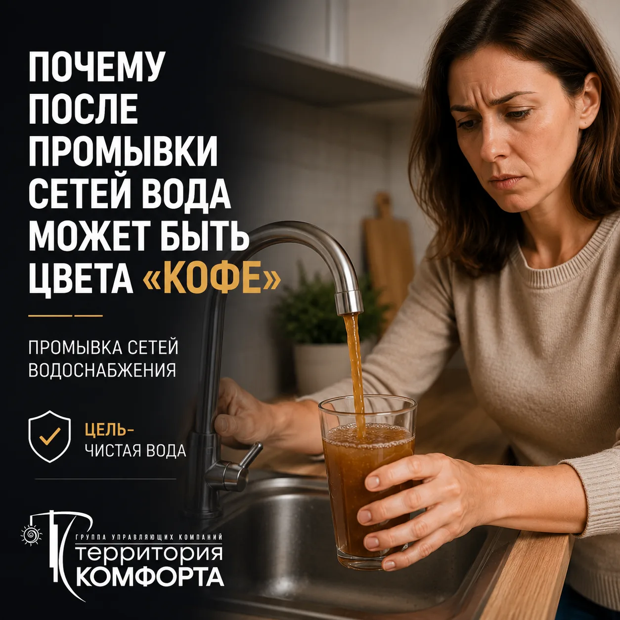 🚰 Почему после промывки сетей вода может быть цвета «кофе»