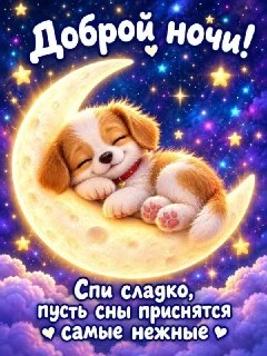 🎁 Поздравления и тёплые пожелания — 🐶 Спокойной ночи!
