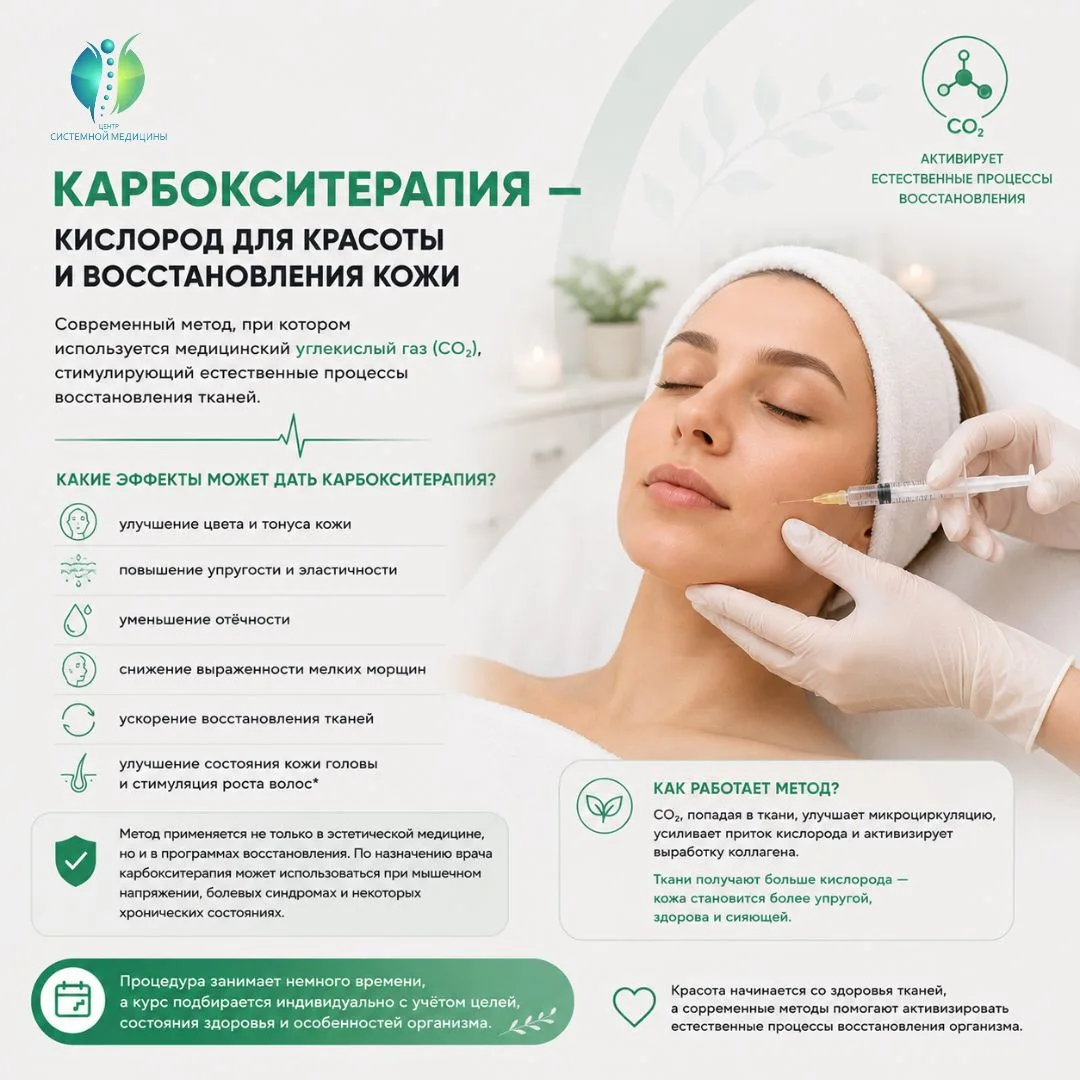 🌿 Карбокситерапия — кислород для красоты и восстановления кожи
Иногда коже не хватает не косметики,