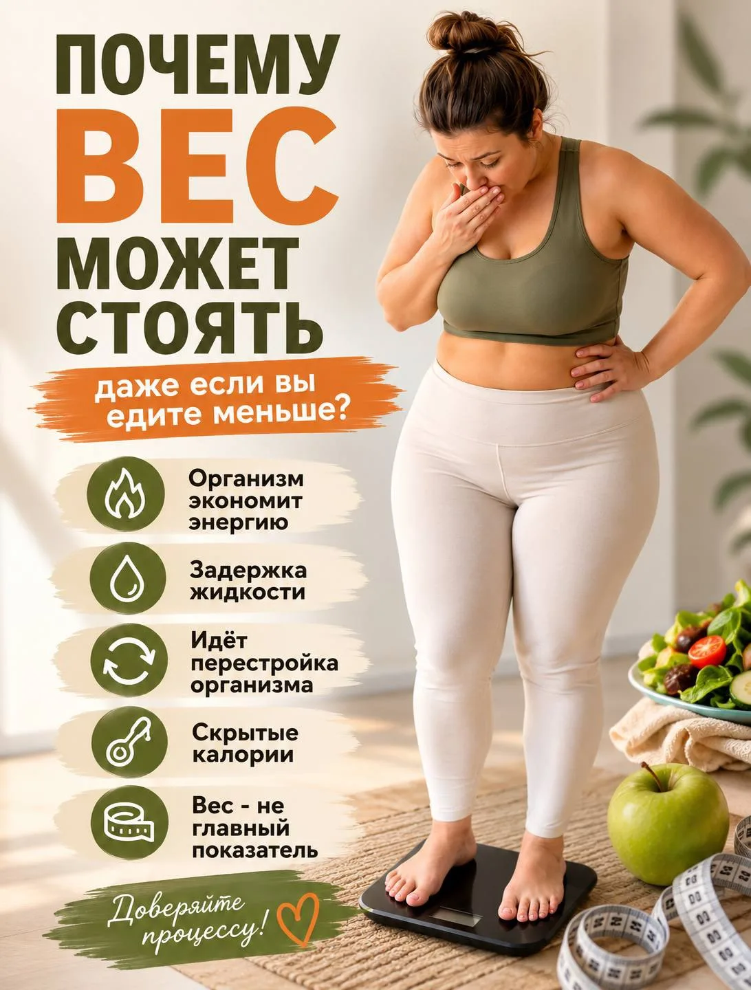✅ПОЧЕМУ ВЕС МОЖЕТ СТОЯТЬ, ДАЖЕ ЕСЛИ ВЫ ЕДИТЕ МЕНЬШЕ?