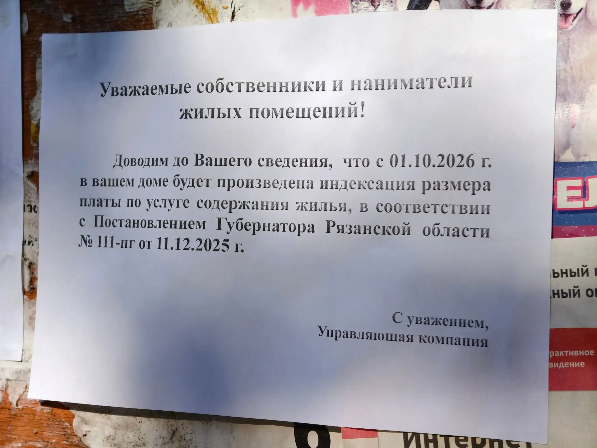 Обьявление на многоквартирных домах в Касимове 😐