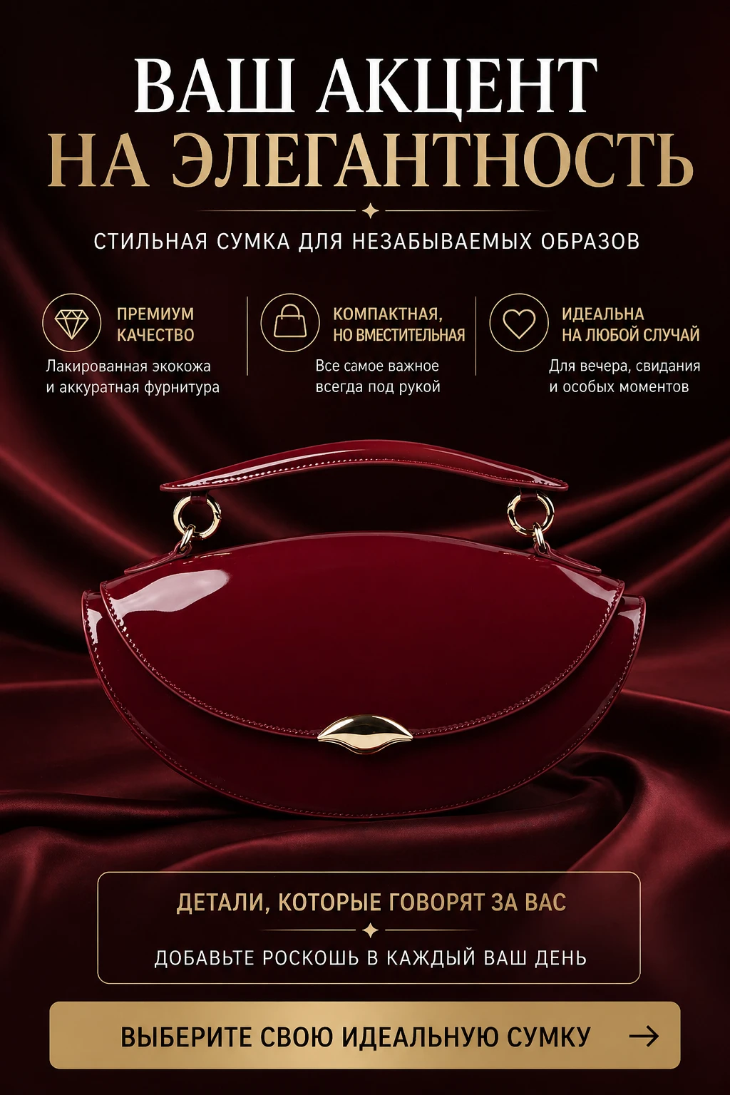 Сумка просто стояла. Потом пришёл промпт — и началась дорогая жизнь. 👜✨