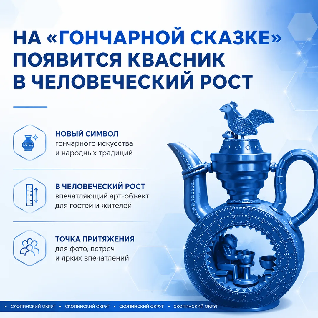 В Скопине скоро появится новый необычный объект — на «Гончарной сказке» установят квасн...