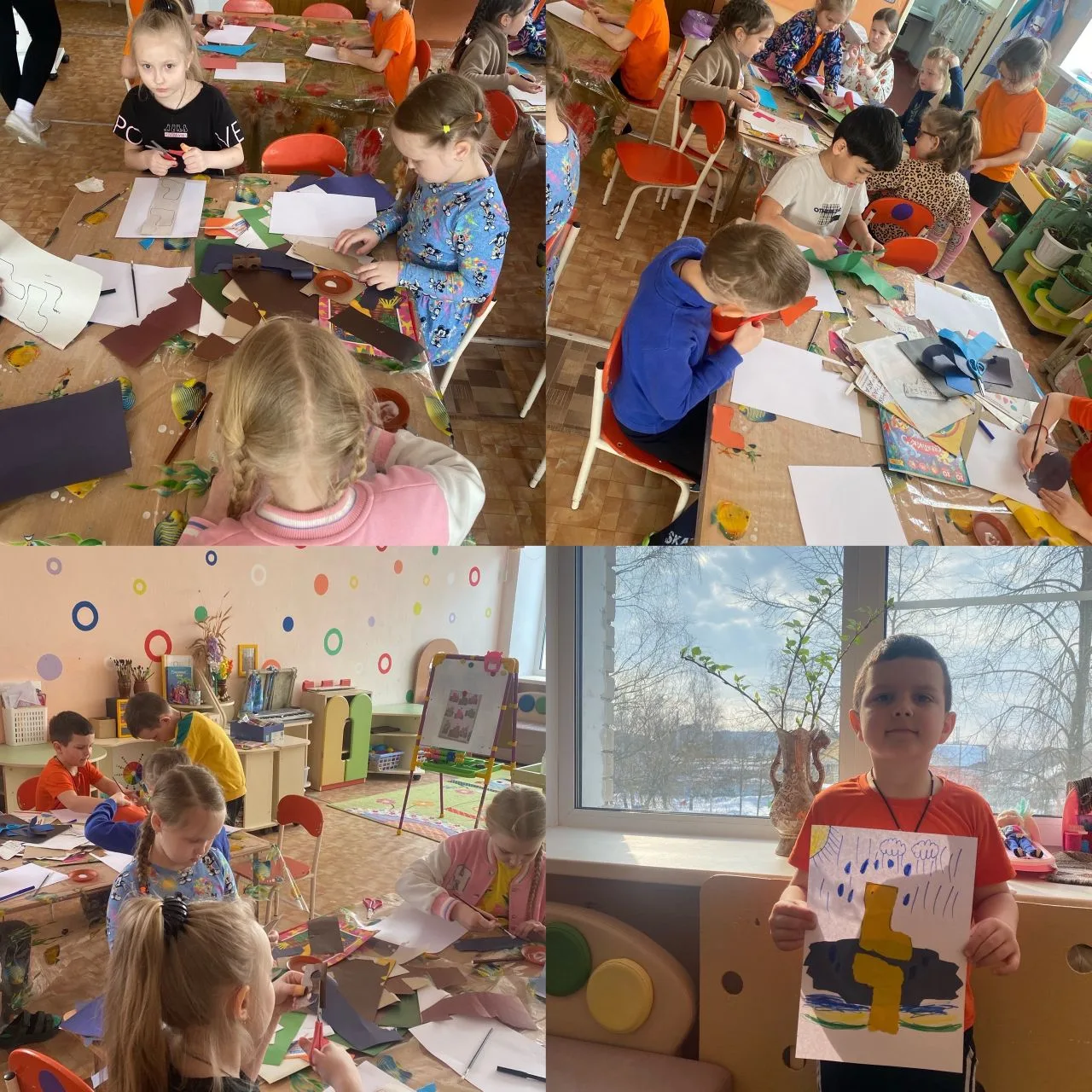 ⭐️ Весна — время экспериментов! В подготовительной группе — аппликация «Башмак в луже».