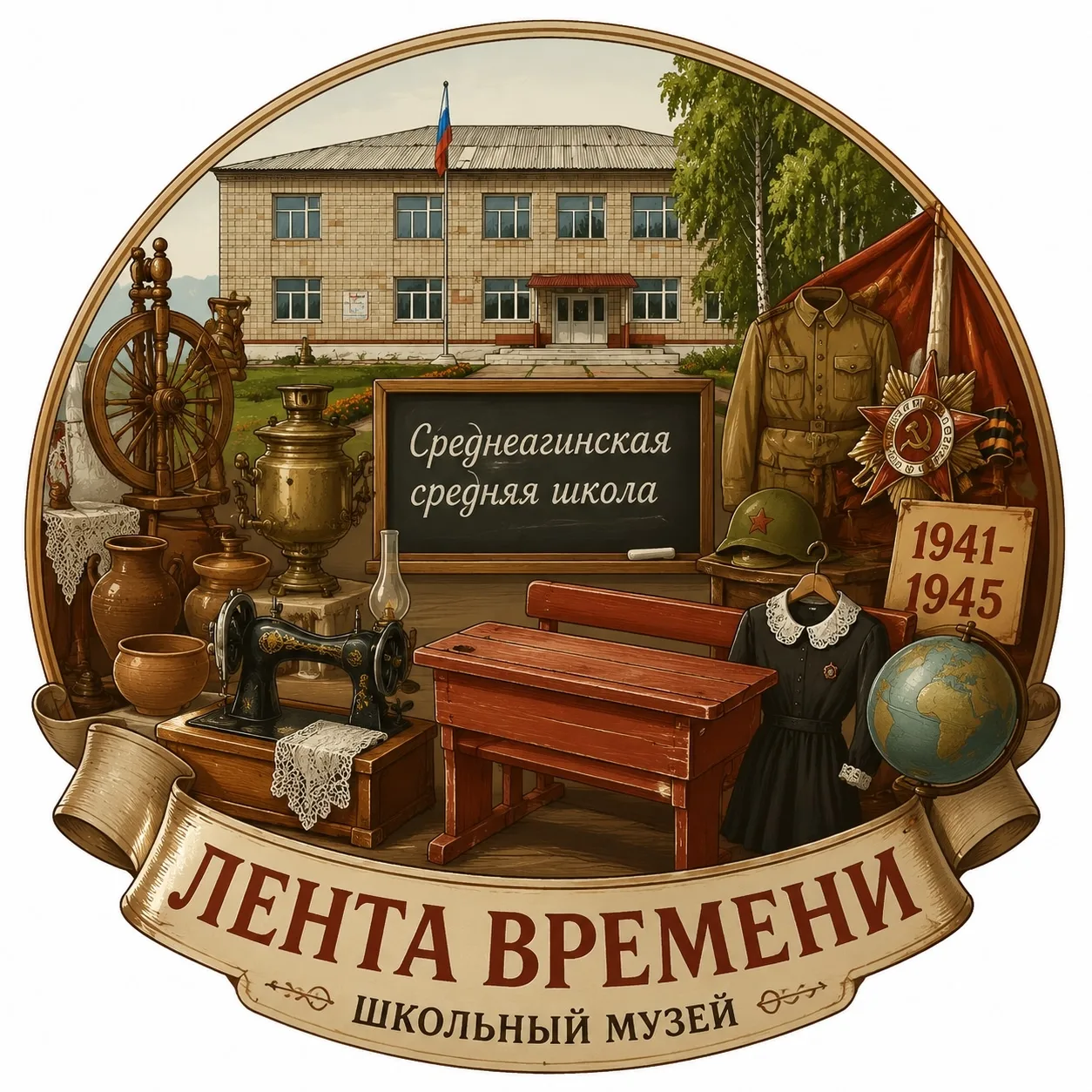 🏛️ Школьный медиацентр представляет: новая эмблема музея «Лента времени»! 🏛️