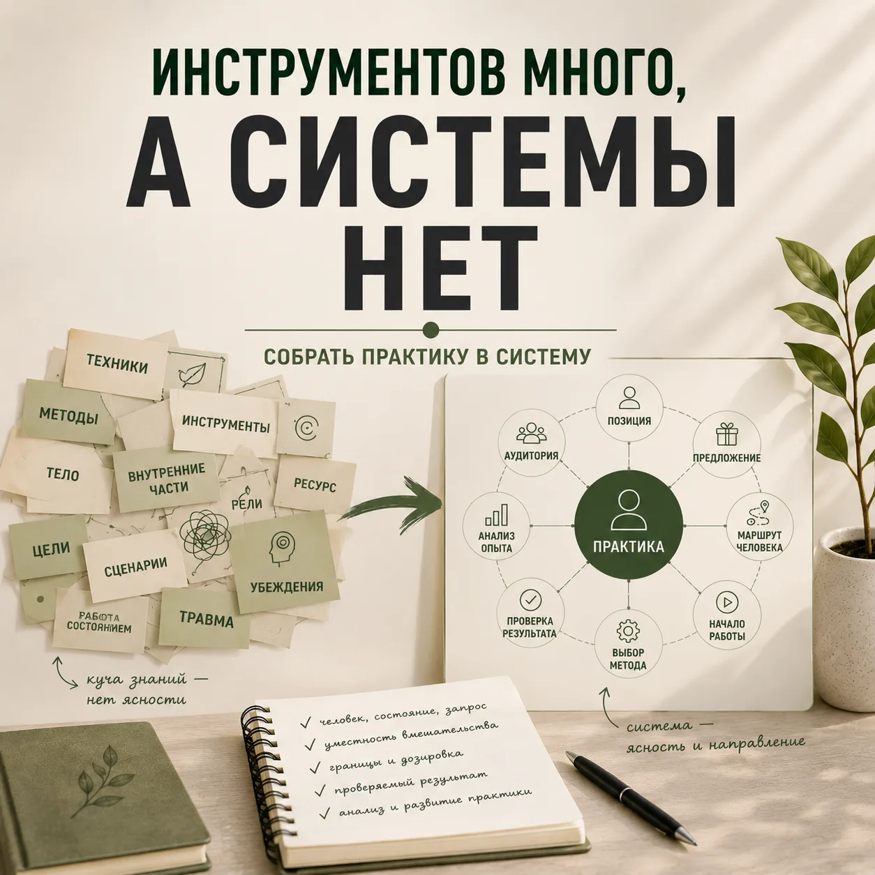 Иногда специалисту кажется, что ясность появится после ещё одного обучения.
Ещё одна техника.
Ещё од