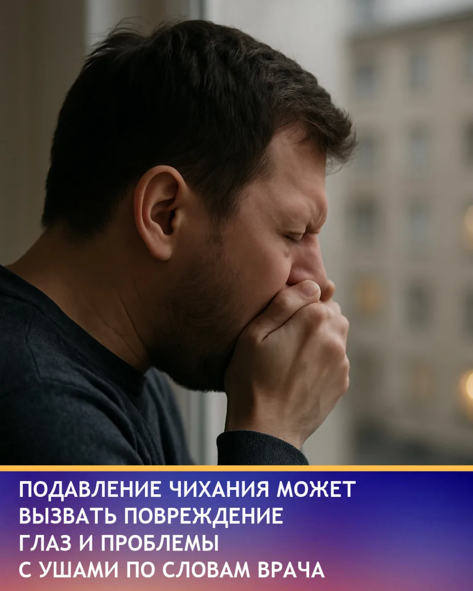 Попытка подавить чихание, зажав нос и закрыв рот, может привести к повреждению сосудов ...