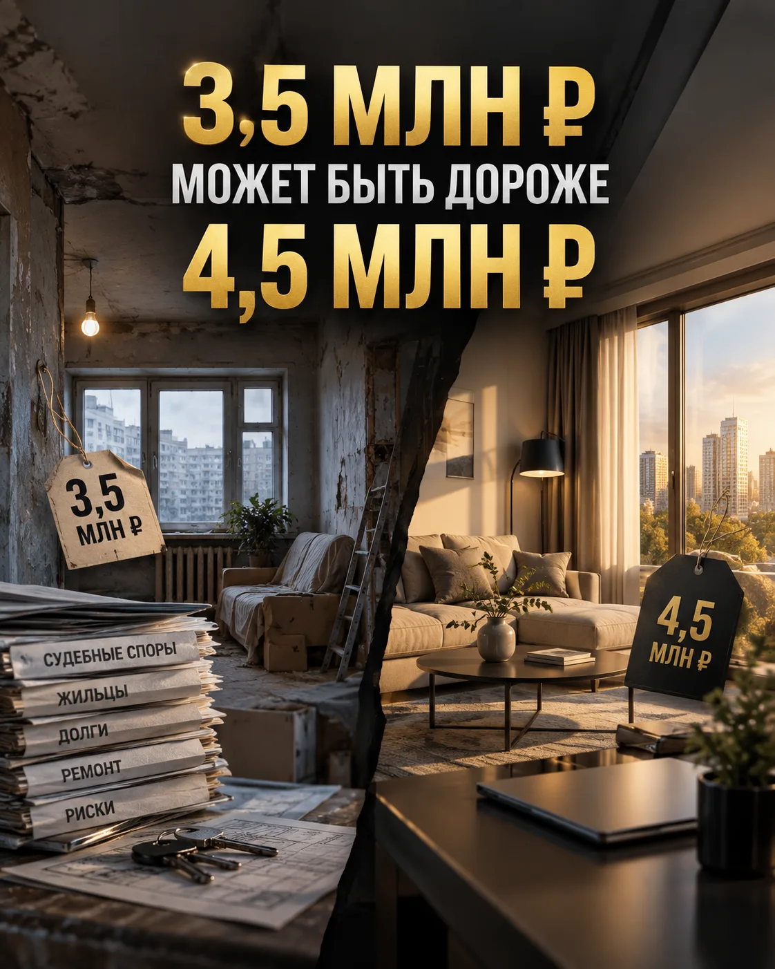 💰 Почему квартира за 3,5 млн ₽ может обойтись дороже квартиры за 4,5 млн ₽
