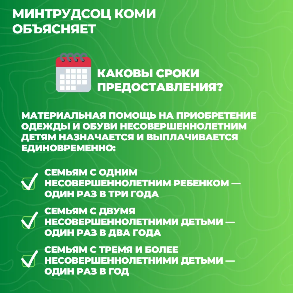 В Коми для малообеспеченных семей с несовершеннолетними детьми предусмотрена материальная помощь на 