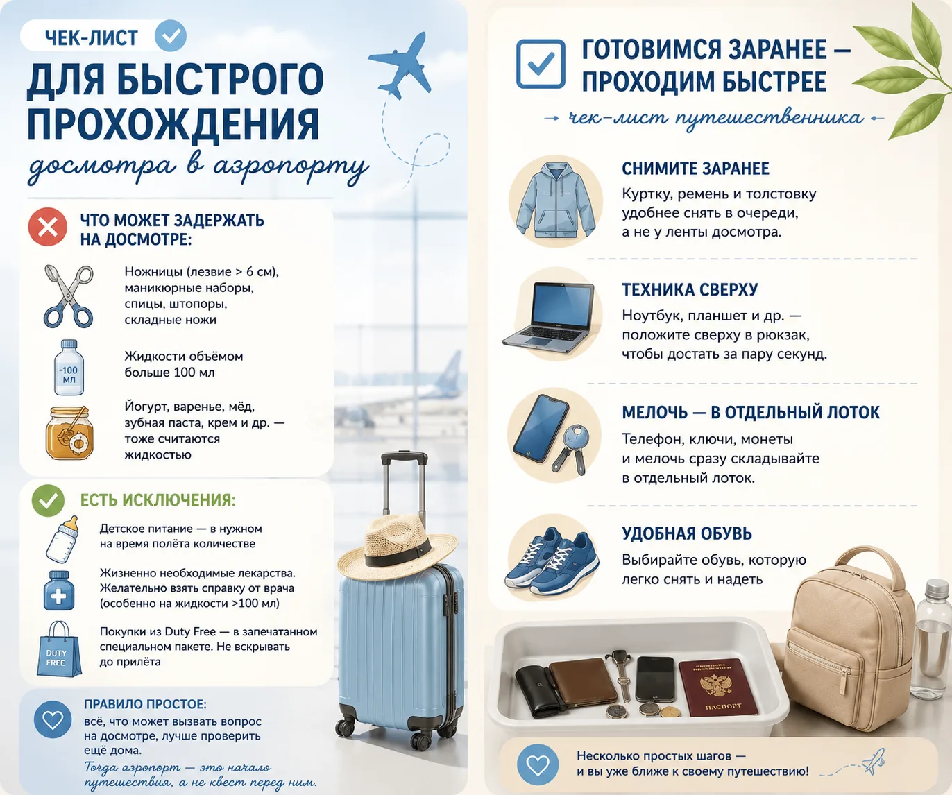 ✈️ Как пройти досмотр в аэропорту быстрее — и не задержать всю очередь